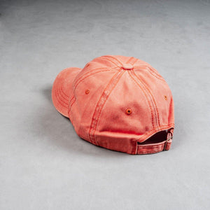 Denim Orange Washed Cotton Cap - theDaDaist