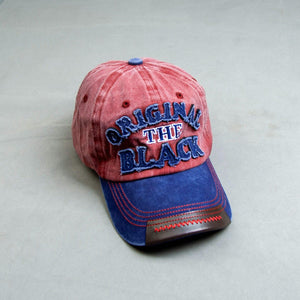 OTB #RedBlue Washed Denim Cotton Cap - theDaDaist