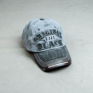 OTB #GreyBlack Washed Denim Cotton Cap - theDaDaist