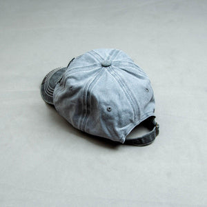 OTB #GreyBlack Washed Denim Cotton Cap - theDaDaist